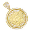 10k Gold Iced Out Medusa Medal Pendant