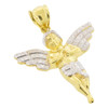 10k Gold Small Hollow Praying Angel Pendant