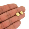 10k Gold Round Nugget Style Earrings