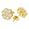 10k Gold 7 Stone Cluster Earrings