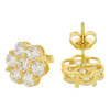 10k Gold 7 Stone Cluster Earrings