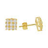 10k Gold Hip Hop Grid Earrings