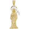 10k Gold Santa Muerte Death Pendant