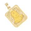 14k Gold Rectangular Jesus Christ Portrait Pendant