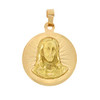 14k Gold Circular Jesus Portrait Pendant