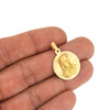 14k Gold Circular Jesus Portrait Pendant