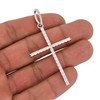 .925 Silver Large 1 Row Cross Pendant