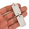 .925 Silver Double Hanging Dog Tag Pendant