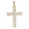 .925 Silver Fully Iced Out Cross Pendant
