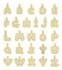 .925 Silver 14k Gold Finish 3D Bubble Letter A Pendant