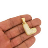 .925 Silver 14k Gold Finish 3D Bubble Letter L Pendant