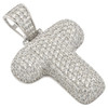 .925 Silver Rhodium Finish 3D Bubble Letter T Pendant
