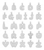 .925 Silver Rhodium Finish 3D Bubble Letter W Pendant
