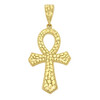 10k Gold Nugget Style Ankh Cross Pendant