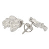 .925 Silver Rhodium Finish Medium Nugget Earrings