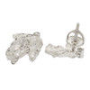 .925 Silver Rhodium Finish Medium Nugget Earrings