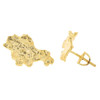 .925 Silver 14k Gold Finish Large Nugget Earrings