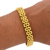 Gold Finish 316L Stainless Steel Thin Jubilee Link Style Bracelet