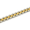 Two Tone 316L Stainless Steel Thin Watch Style Link Bracelet