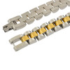 Two Tone 316L Stainless Steel Thin Watch Style Link Bracelet