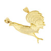 10k Gold Double Bail Rooster Pendant