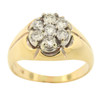 14k Gold Diamond 7 Stone Cluster Design Ring
