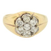 14k Gold Diamond 7 Stone Cluster Design Ring