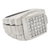 18k White Gold Diamond Invisible Set Watch Band Style Ring