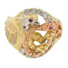 14k Gold Eagle and Snake Ring