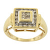 14k Gold Diamond Square Top Ring