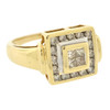 14k Gold Diamond Square Top Ring