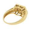 14k Gold Diamond Square Top Ring