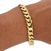 Solid 14k Gold Concave Cuban Curb Link Bracelet