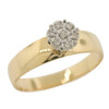10k Gold Diamond Solitaire Style Cluster Ring