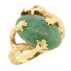 14k Gold Dragon Style / Jade Ring