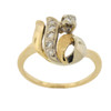 14k Gold Diamond Vintage Flowing Cocktail Ring