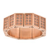 316L Stainless Steel Diamond Rose Tone Octgaon Ring
