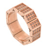 316L Stainless Steel Diamond Rose Tone Octgaon Ring