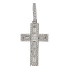 .925 Silver Fancy Stone Cross Pendant