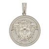 .925 Silver Iced Out Medusa Medallion Pendant