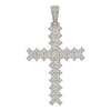 Rhodium Finish .925 Silver Fully Iced Out Cross Pendant