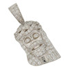 Rhodium Finish .925 Silver Micro Jesus Pendant