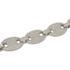 Rhodium Finish .925 Silver 12mm Puff Mariner Bracelet