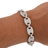 Rhodium Finish .925 Silver 12mm Puff Mariner Bracelet