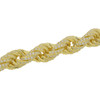 Gold Finish .925 Silver Pave Set Rope Link Bracelet