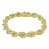 Gold Finish .925 Silver Pave Set Rope Link Bracelet