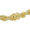 Gold Finish .925 Silver Pave Set Rope Link Bracelet