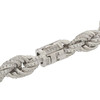 Rhodium Finish .925 Silver Pave Rope Link Bracelet