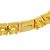 Gold Finish .925 Silver Yellow Solitaire Pyramid Link Bracelet