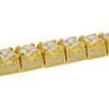 Gold Finish .925 Silver Pave Solitaire Pyramid Bracelet